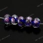 100pcs WHOLE SALE Blue Lampwork Glass Charm Loose Bead Fit Bracelet 5pcs