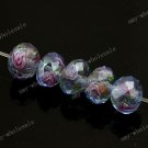 50pcs OCEAN BLUE Lampwork Glass Abacus Faceted Loose Beads WHOLE SALE