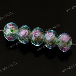 50pcs WHOLE SALE White Lampwork Glass Charm Loose Beads Fit Bracelt