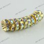 100x Clear AB Crystal Spacer Gold Charm Beads Wholesale