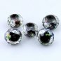 50pcs WHOLE SALE BLACK LAMPWORK GLASS FLOWER FACETED LOOSE BEADS