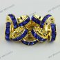 100x Blue Crystal Spacer Gold Loose Beads Finding 10mm