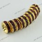 100x Deep Red Crystal Spacer Gold Beads Finding 10mm