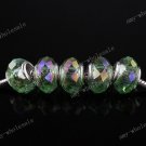 5X LIGHT GREEN AB CRYSTAL GLASS BEADS FIT BRACELET