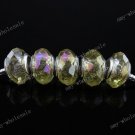 5X YELLOW AB CRYSTAL GLASS CHARM BEADS FIT BRACELET