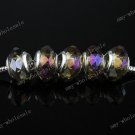 5X OLIVE AB CRYSTAL GLASS CHARM BEADS FIT BRACELET