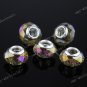 5X OLIVE AB CRYSTAL GLASS CHARM BEADS FIT BRACELET