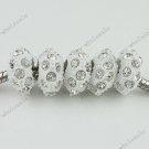 50x Clear Crystal Resin European Loose Charm Beads Fit Bracelet Wholesale