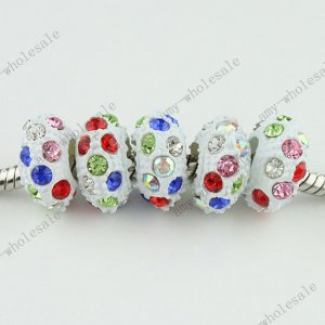 50x Multicolor Crystal Resin Loose Charm Beads Fit Bracelet  Wholesale Lot