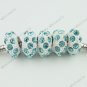 50x Ocean Blue Crystal Resin Big Hole Beads Fit Bracelet 6x12mm Wholesale Lot