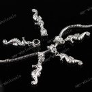 10PCS SILVER SEAHORSE PENDANT CHARM BEADS FIT BRACELET
