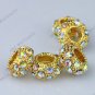 50X CLEAR AB CRYSTAL GOLD BEADS FINDINGS FIT BRACELET