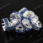 100x Light Blue Crystal Spacer Beads Jewelry Findings