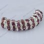 50X Light Purple Crystal Silver European Spacer Beads Fit Bracelet 8mm WHOLESALE