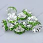 50X Light Green Crystal Silver Spacer Beads Findings Fit Bracelet 8mm WHOLESALE
