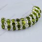 50X Olives Crystal Silver European Spacer Beads Findings Fit Bracelet WHOLESALE