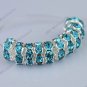 10X Ocean Blue Crystal Silver European Spacer Beads Findings Fit Bracelet 8mm