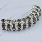 10X Gray Crystal Silver European Spacer Beads Findings Fit Bracelet 8mm