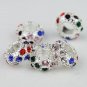 WHOLESALE COLOR MIXTURE CRYSTAL SILVER CHARM BEAD 20PCS