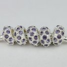 20pcs WHOLESALE VOILET CRYSTAL SILVER SPACER BEADS