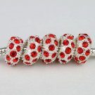 20pcs WHOLESALE RED CRYSTAL SILVER SPACER BRACELETS