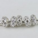 20pcs WHOLESALE CLEAR CRYSTAL SILVER SPACER BEADS
