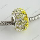 1X Yellow Czech Crystal 925 Silver European  Bead FIt Snake Charm Brecelet