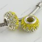 1X Yellow Czech Crystal 925 Silver European  Bead FIt Snake Charm Brecelet