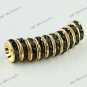 10x Black Crystal Gold plated Spacer Beads Findings