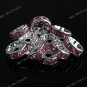 10x Pink Crystal Spacer Gold Beads Jewelry Findings