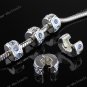 5x Light Blue Crystal Silver Stopper Clip Beads Finding