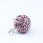 PURPLE CZECH CRYSTAL 925 SILVER CHARM PENDANT 14MM