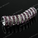 10x Light Purple Crystal Spacer Beads Findings 4X10mm