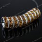 10x Golden Crystal Spacer Silver Beads Jewelry Finding