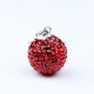14MM RED CZECH CRYSTAL 925 SILVER FASHION PENDANT
