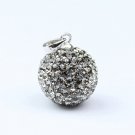 14MM GRAY CZECH CRYSTAL 925 SILVER FASHION PENDANT