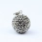 14MM GRAY CZECH CRYSTAL 925 SILVER FASHION PENDANT