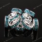 10x Ocean Blue Crystal Spacer Beads Findings 4x10mm