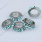 100X Ocean Blue Crystal Big Hole European Beads Fit Charm Bracelet WHOLESALE