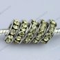 100X Light Yellow Crystal Big Hole European Beads Findings Fit Charm WHOLESALE