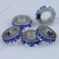 100X Blue Crystal Big Hole European Beads Findings Fit Charm  3X10 mm WHOLESALE