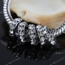 5x Clear Rhinestone Spacer Loose Beads Fit Bracelet