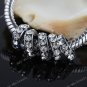 5x Clear Rhinestone Spacer Loose Beads Fit Bracelet