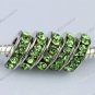 20X Green Crystal Big Hole European Beads Findings Fit Charm Bracelet WHOLESALE