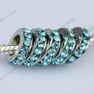 20X Ocean Blue Crystal Big Hole European Beads Fit Charm Bracelet WHOLESALE