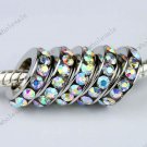 20X AB Clear Crystal Big Hole European Beads Findings Fit Charm WHOLESALE