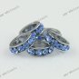 5x Light Blue Rhinestone Spacer Loose Bead Fit Bracelet