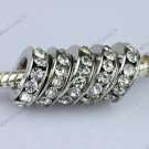 5X Clear Crystal Big Hole European Beads Findings Fit Charm Bracelet 3X10MM