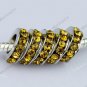 5X Light Golden Crystal Big Hole European Beads Findings Fit Charm Bracelet