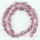 33PCS LIGHT PURPLE LAMPWORK GLASS OVAL CHARM BEADS 12MM